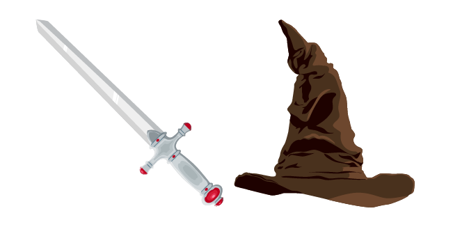 Harry Potter Sorting Hat And Gryffindors Sword Cursor Custom Cursor
