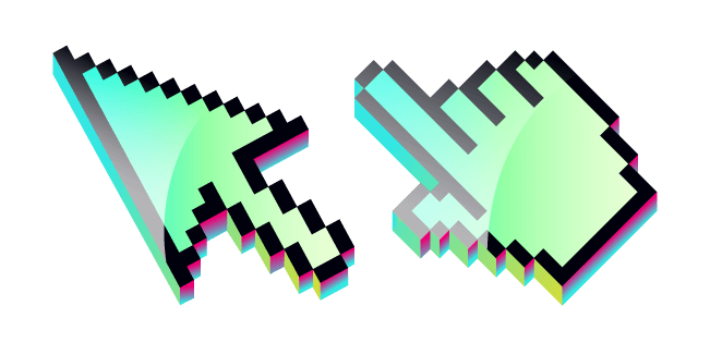 3D Green Pixel cursor Custom Cursor browser extension