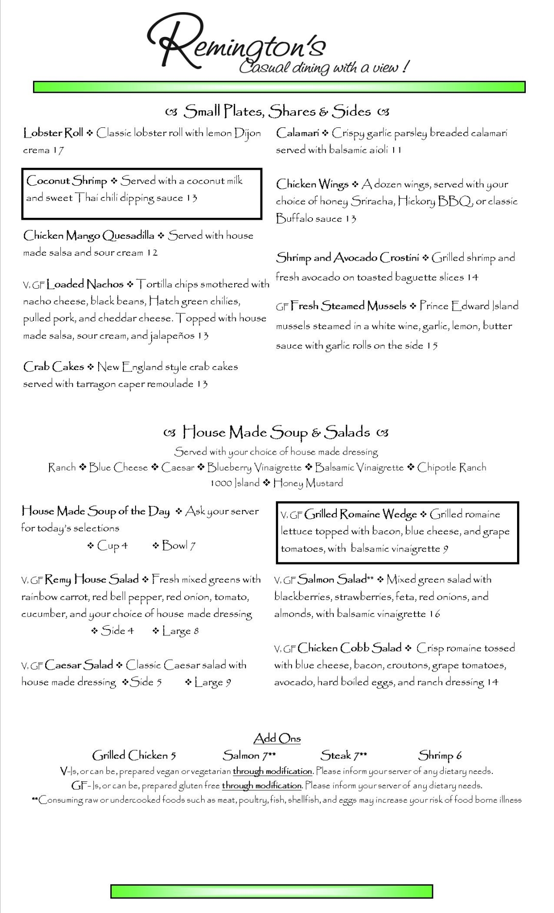 Remington’s at the Bridges Dine Out Montrose