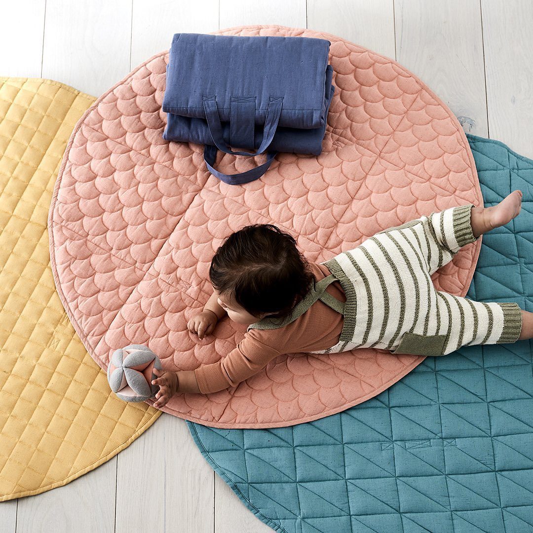 Fold and Go Navy Portable Baby Mat Tummy Time Toy + Reviews Crate & Kids