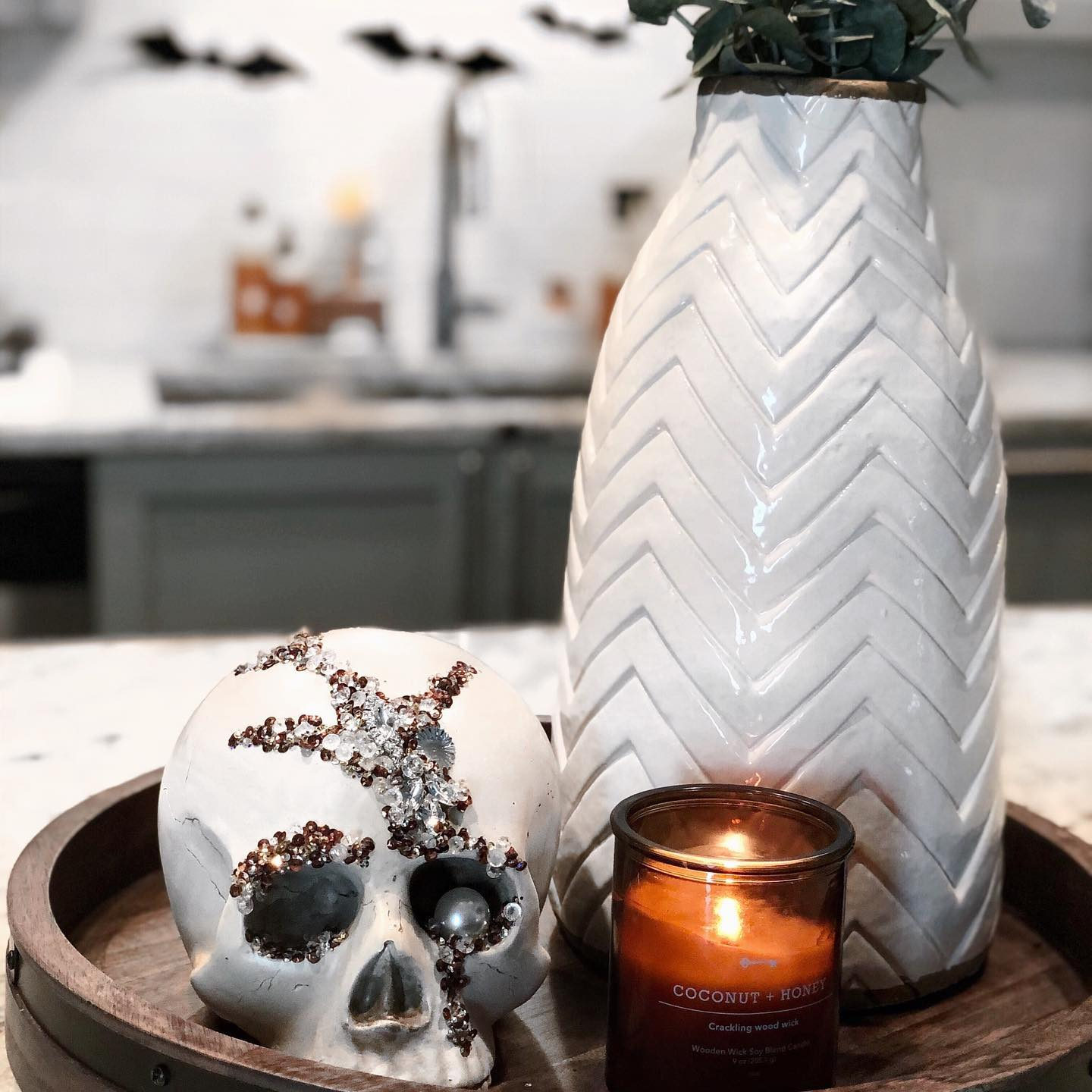 Adra White Chevron Vase + Reviews Crate & Barrel