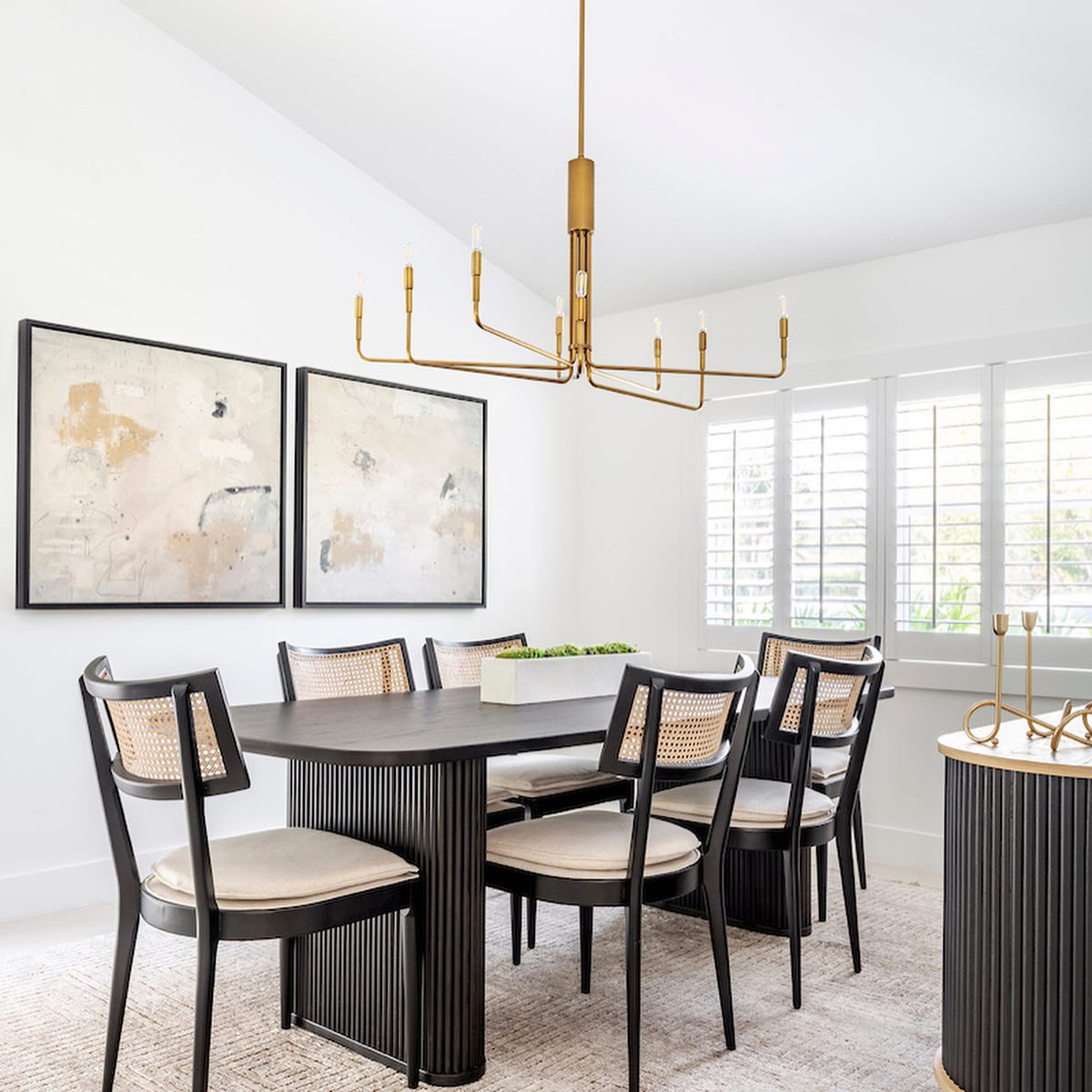 Libby Black and Natural Cane Dining Chair + Reviews Crate & Barrel