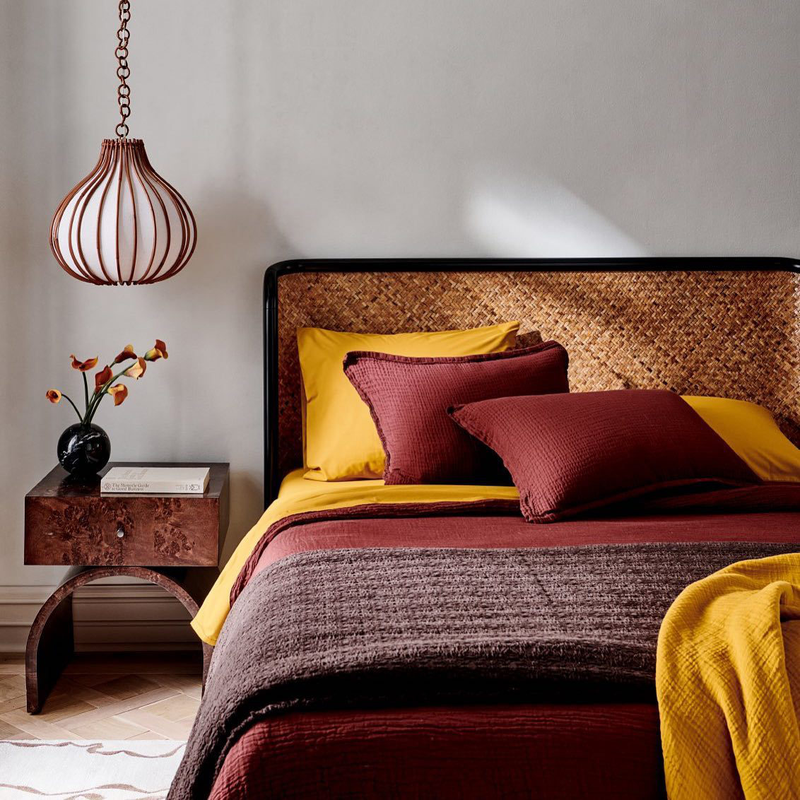 Miri Black and Rattan Queen Bed + Reviews CB2 Canada