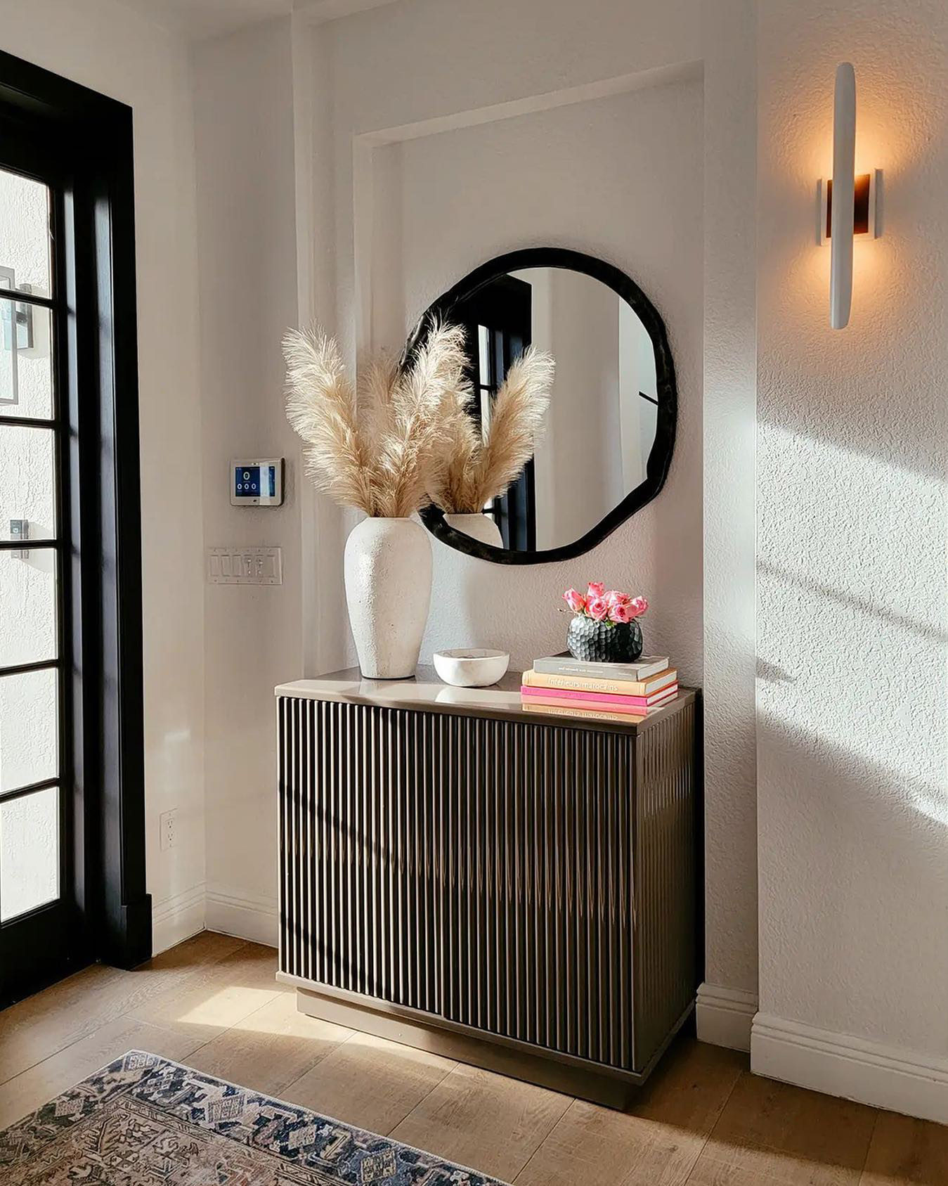 Abel Black Round Wall Mirror 34" + Reviews CB2