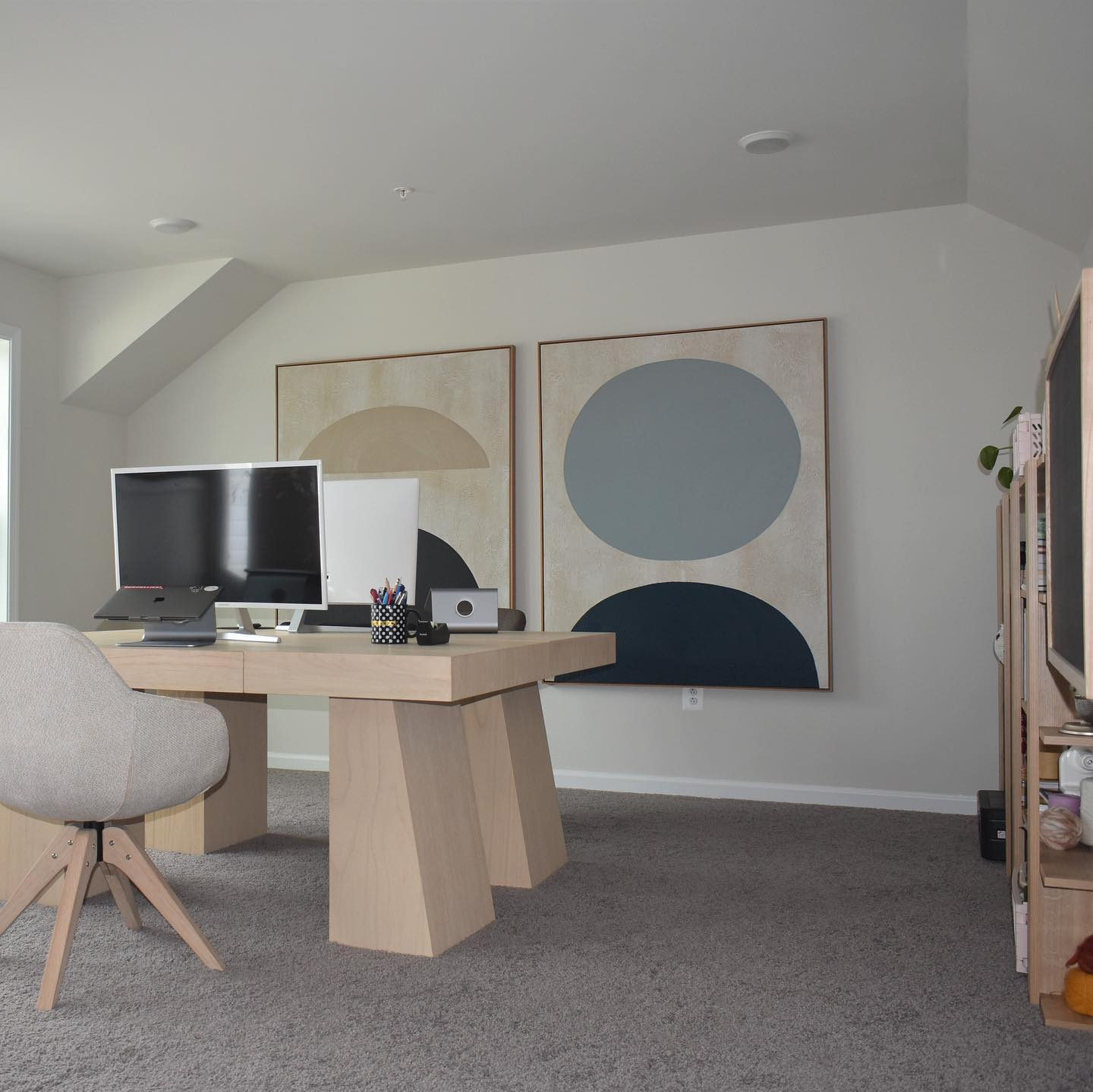 Ridge Modern Bleached Oak Desk with Drawer + Reviews CB2