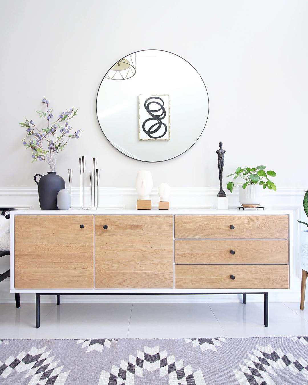 Infinity Black Round Wall Mirror 36" + Reviews CB2 Canada