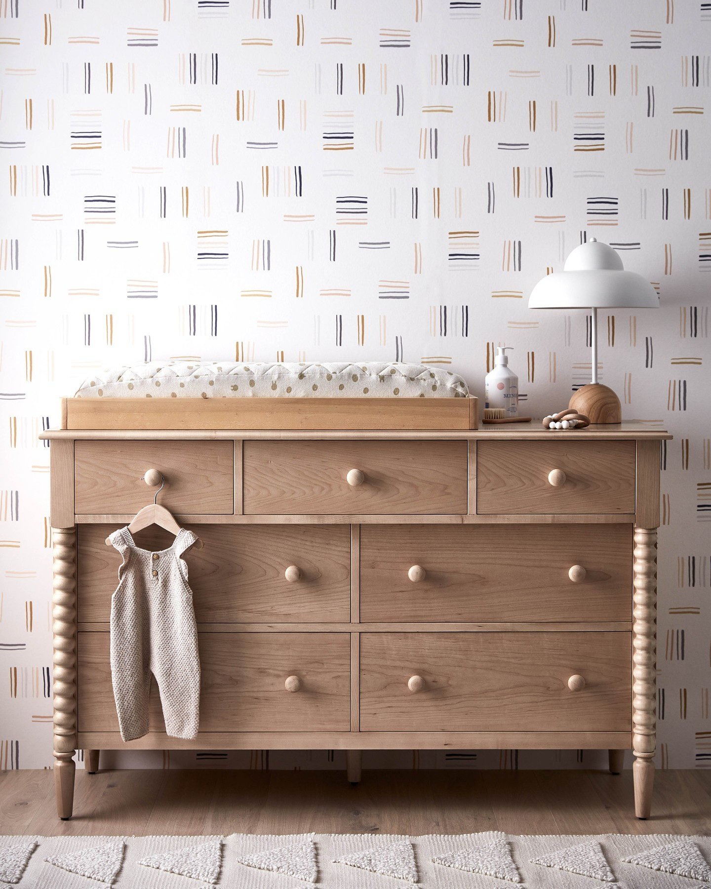 Jenny Lind Maple Wood Spindle Baby Changing Table Topper for Dresser