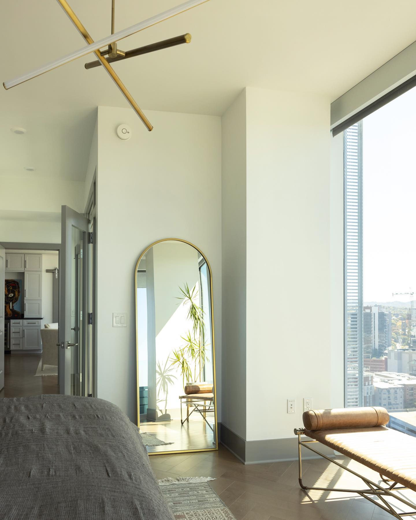 La Strizza 75" Saddle Leather Bench with Bolster Pillows by goop