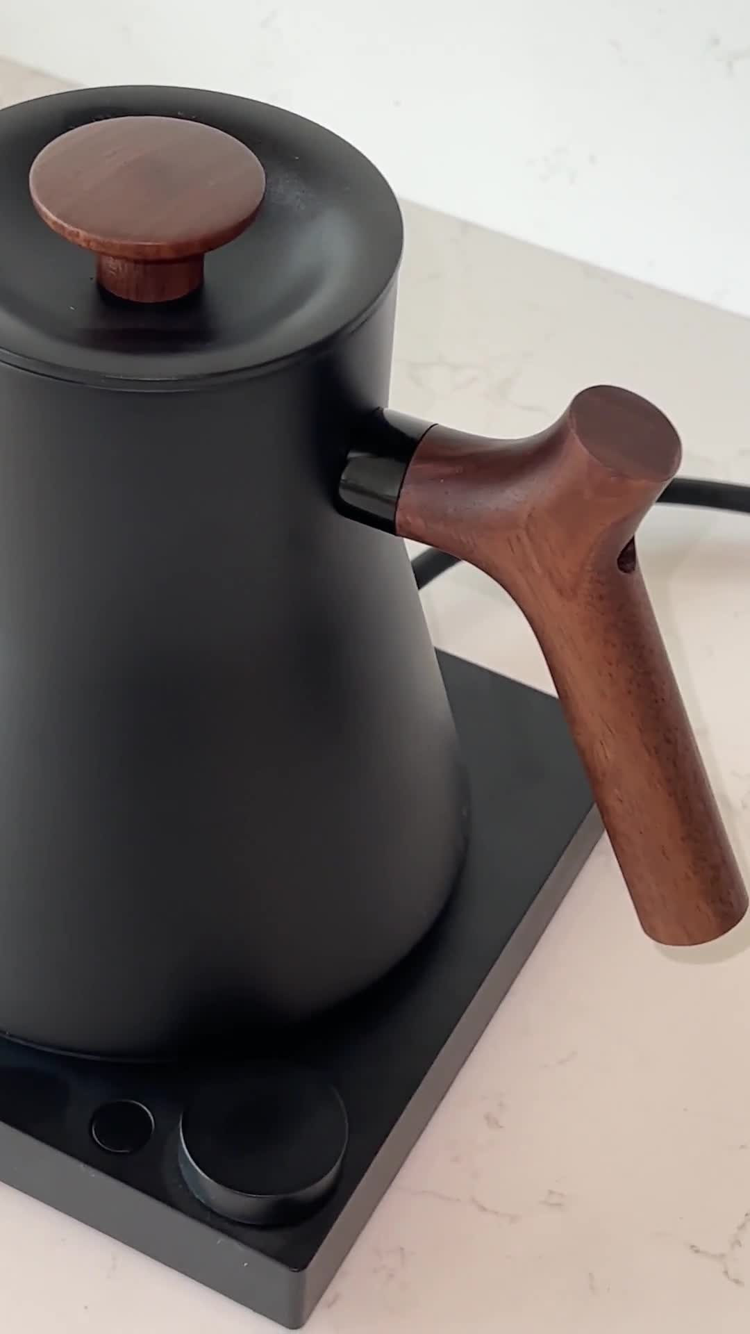 Fellow Stagg EKG Pro Electric Kettle Matte Black with Walnut Accents