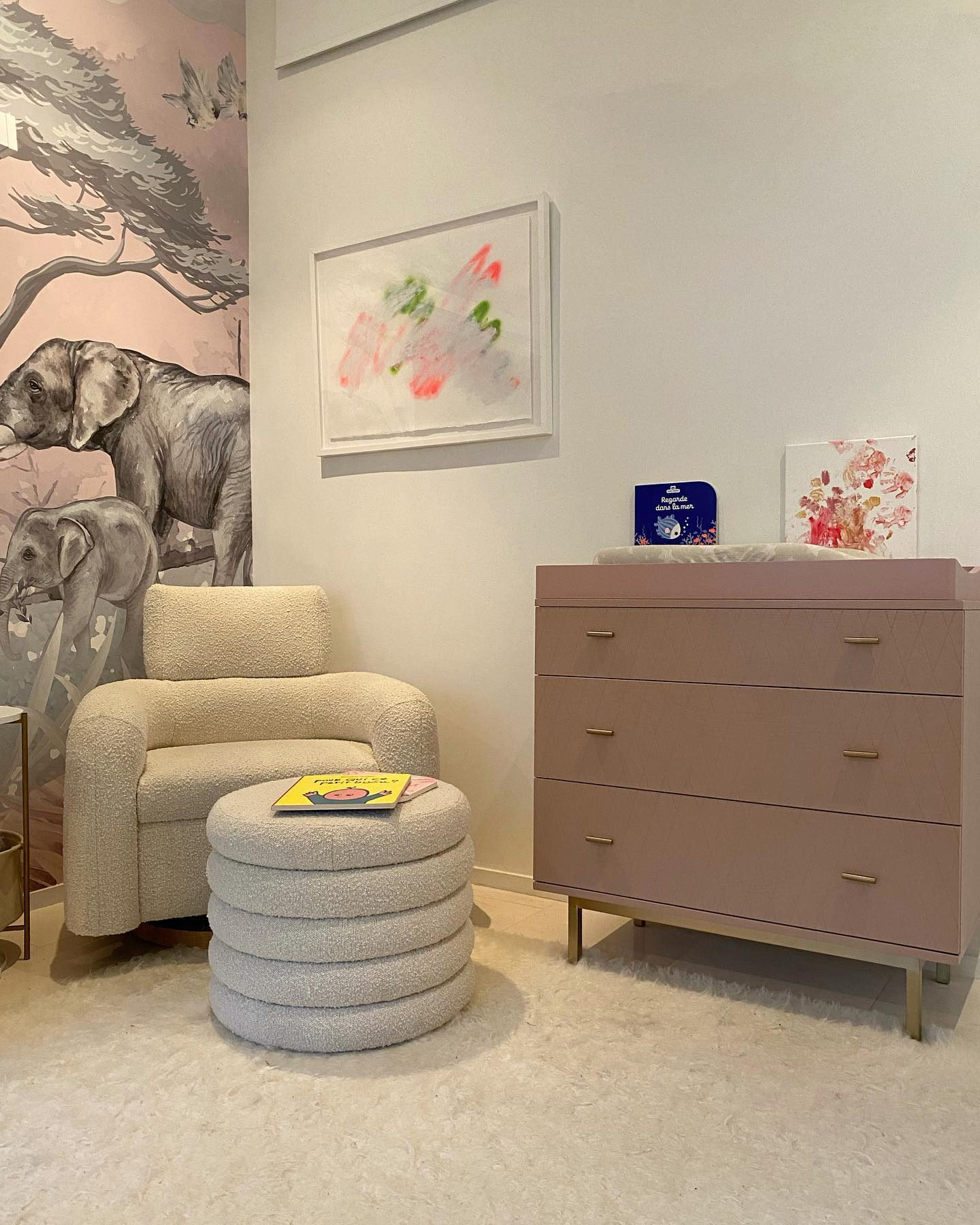 Hampshire Blush Wood Baby Changing Table Topper for Dresser + Reviews