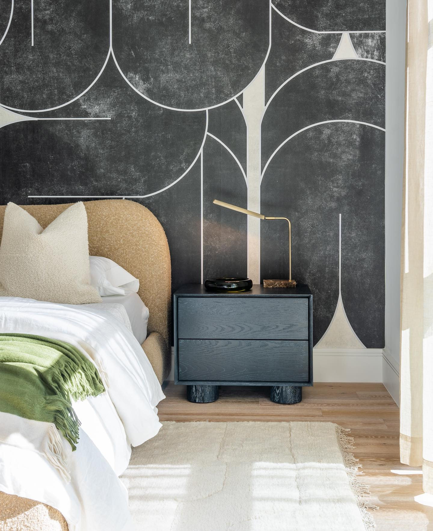 Cantar Modern Cerused Black Oak Nightstand + Reviews CB2