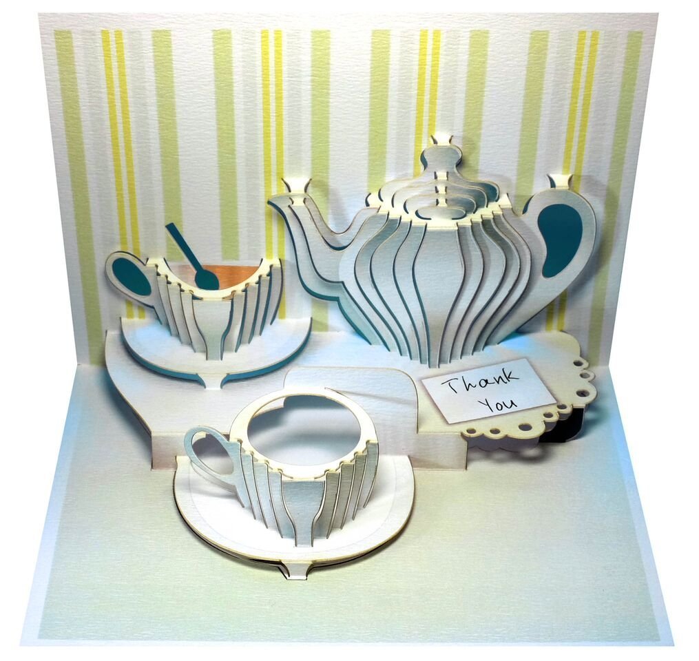 Felicitare popup Teapot Thank you Forever Handmade Cards