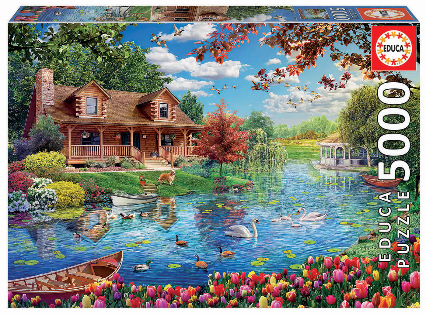 Puzzle 5000 piese Casa de pe lac Educa
