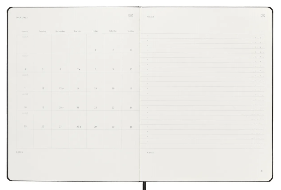 Agenda 2023 Moleskine Smart Pro 12Month Weekly XL, Hard Cover