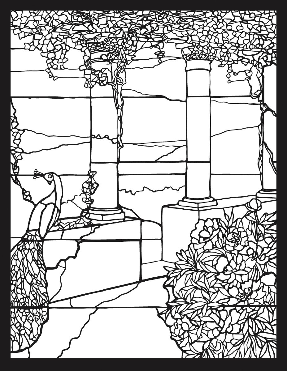 Tiffany Stained Glass Coloring Book