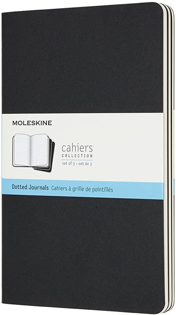 Set 3 caiete Moleskine Cahier Large, Dotted Black Moleskine