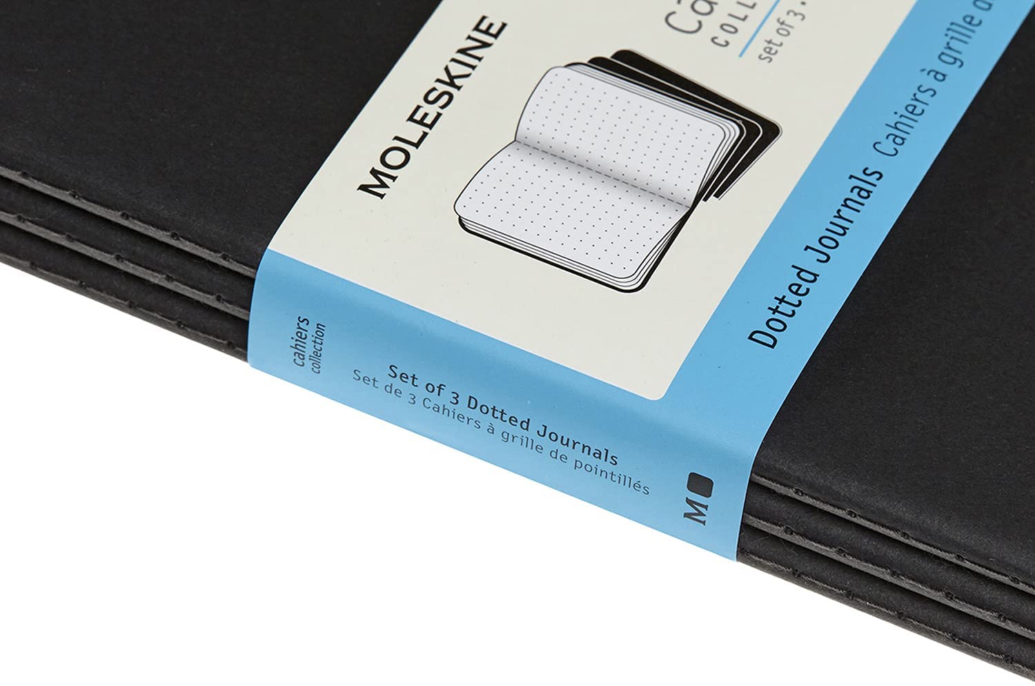 Set 3 caiete Moleskine Cahier Extra Large, Dotted Black Moleskine
