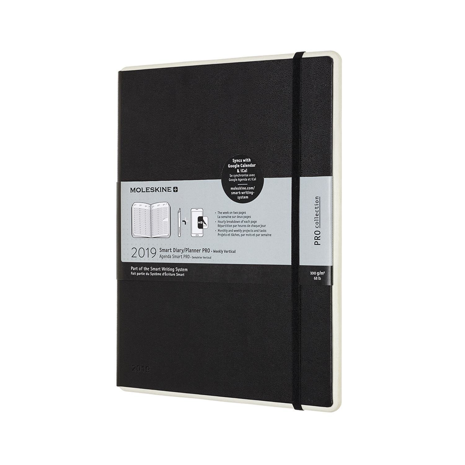 Agenda 2019 Moleskine 12 Month Pro Weekly Vertical Planner Extra