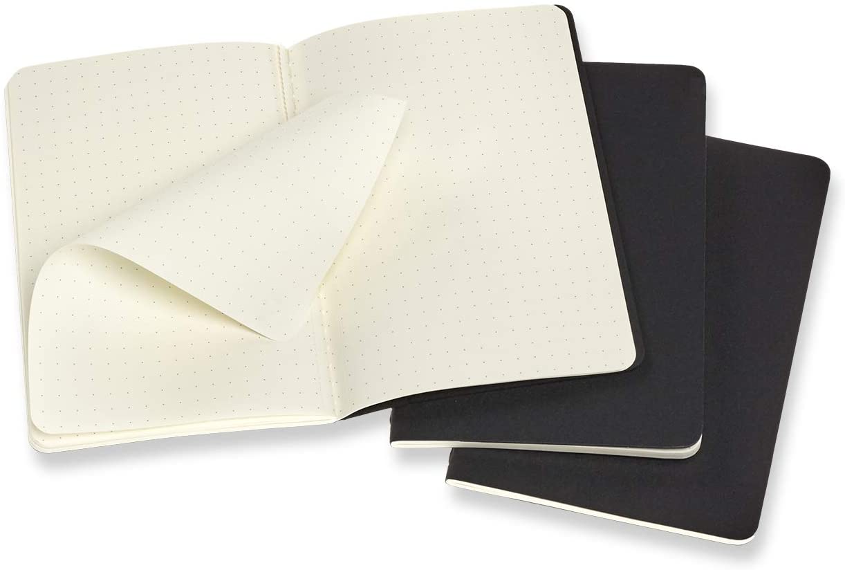 Set 3 caiete Moleskine Cahier Pocket, Dotted Black Moleskine