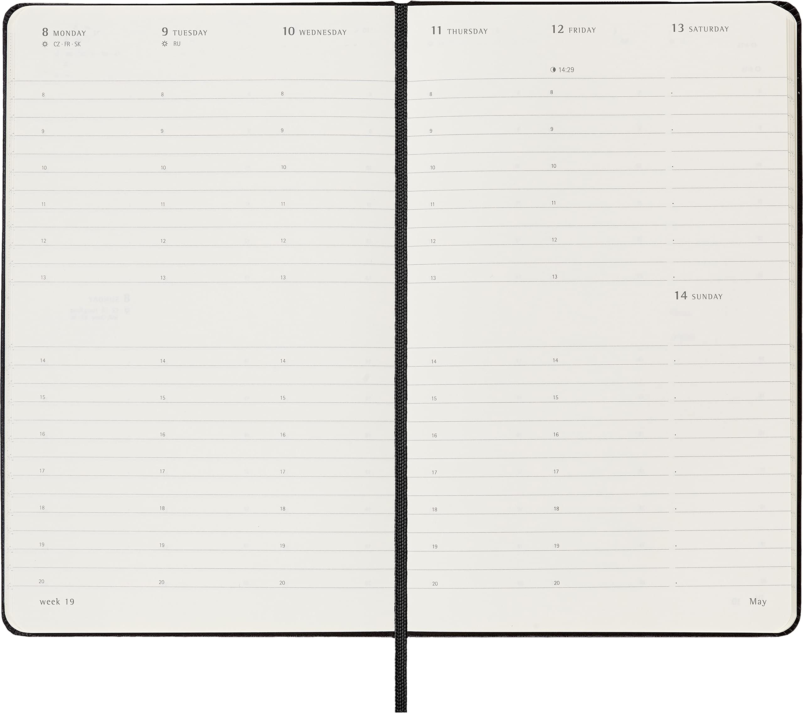 Agenda Moleskine 2023 12M, Weekly Vertical Diary/ Planner, Large