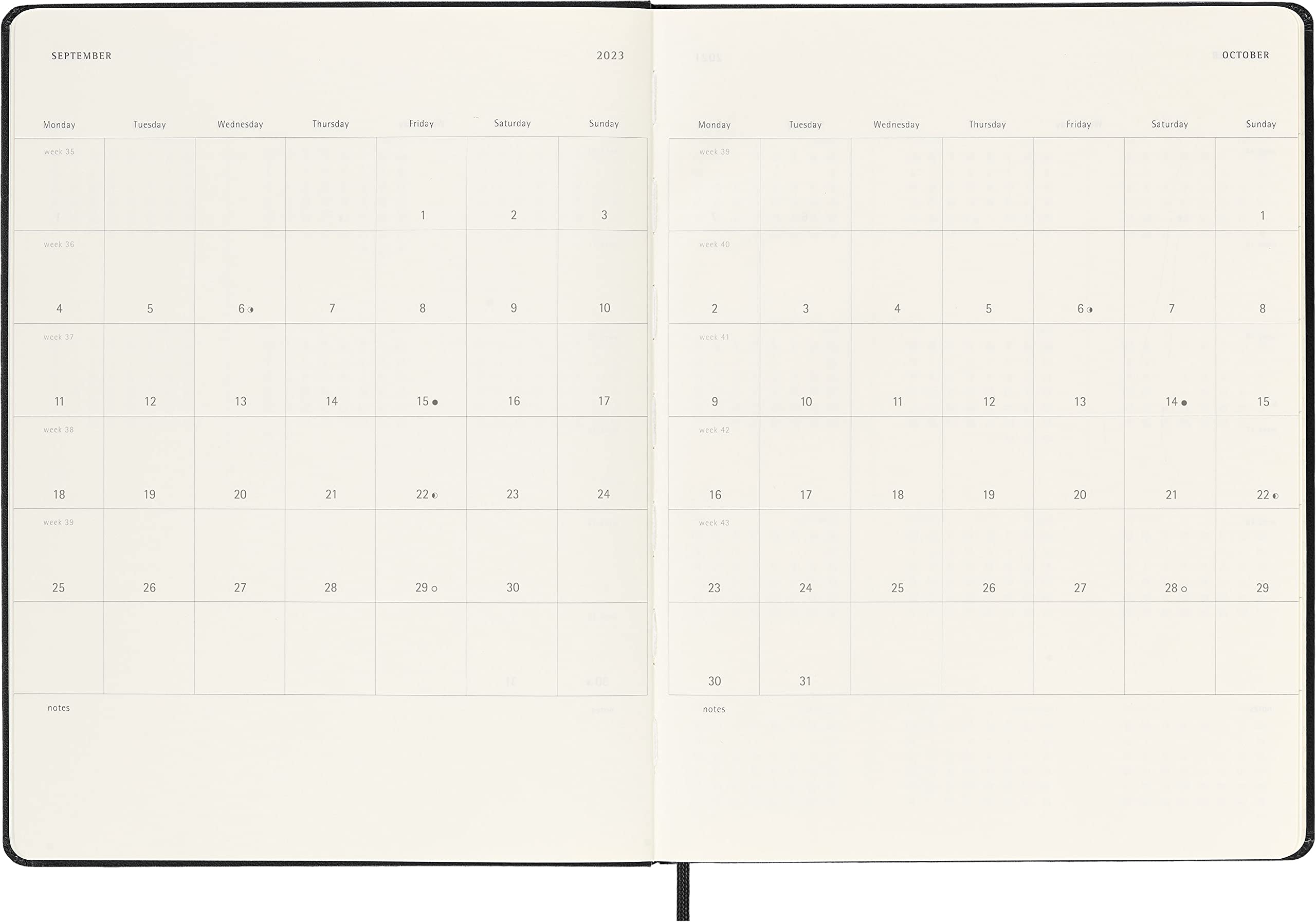 Agenda Moleskine 2023 12M, Weekly Notebook Diary/ Planner, Extra