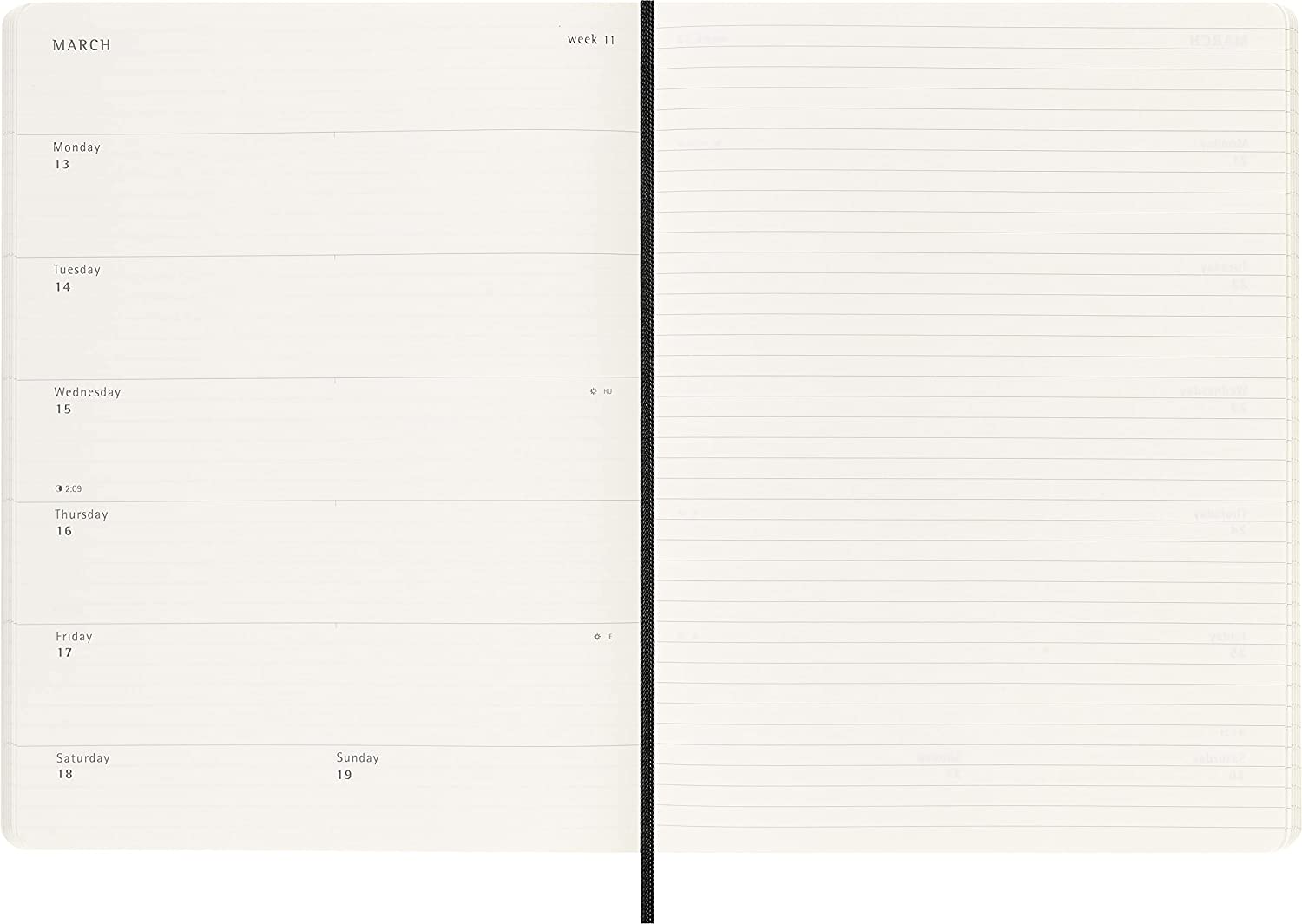 Agenda Moleskine 2023 12M, Weekly Notebook Diary/Planner, Extra Large