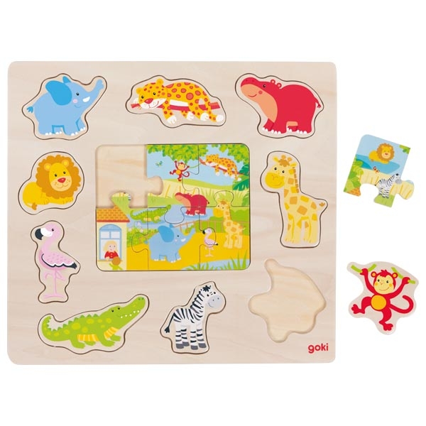 Puzzle educativ Zoo Animals Goki