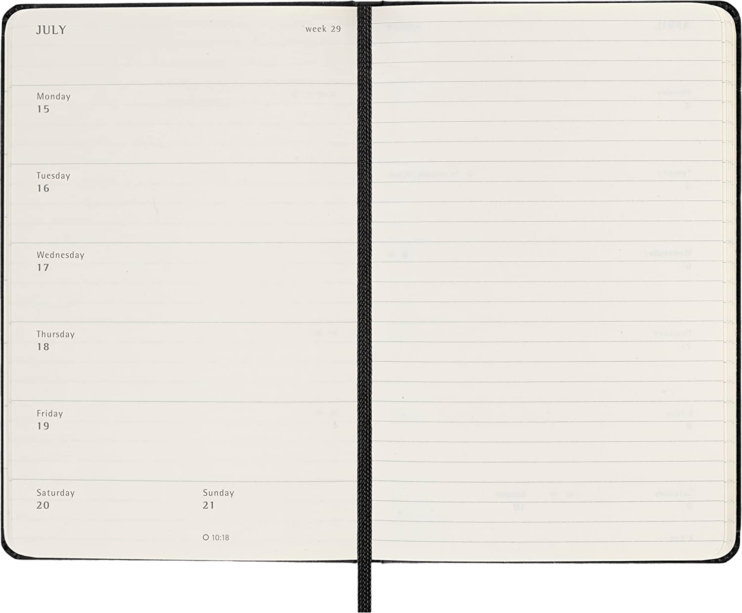 Agenda 20232024 18Month Weekly Planner Pocket, Hard Cover Black Moleskine