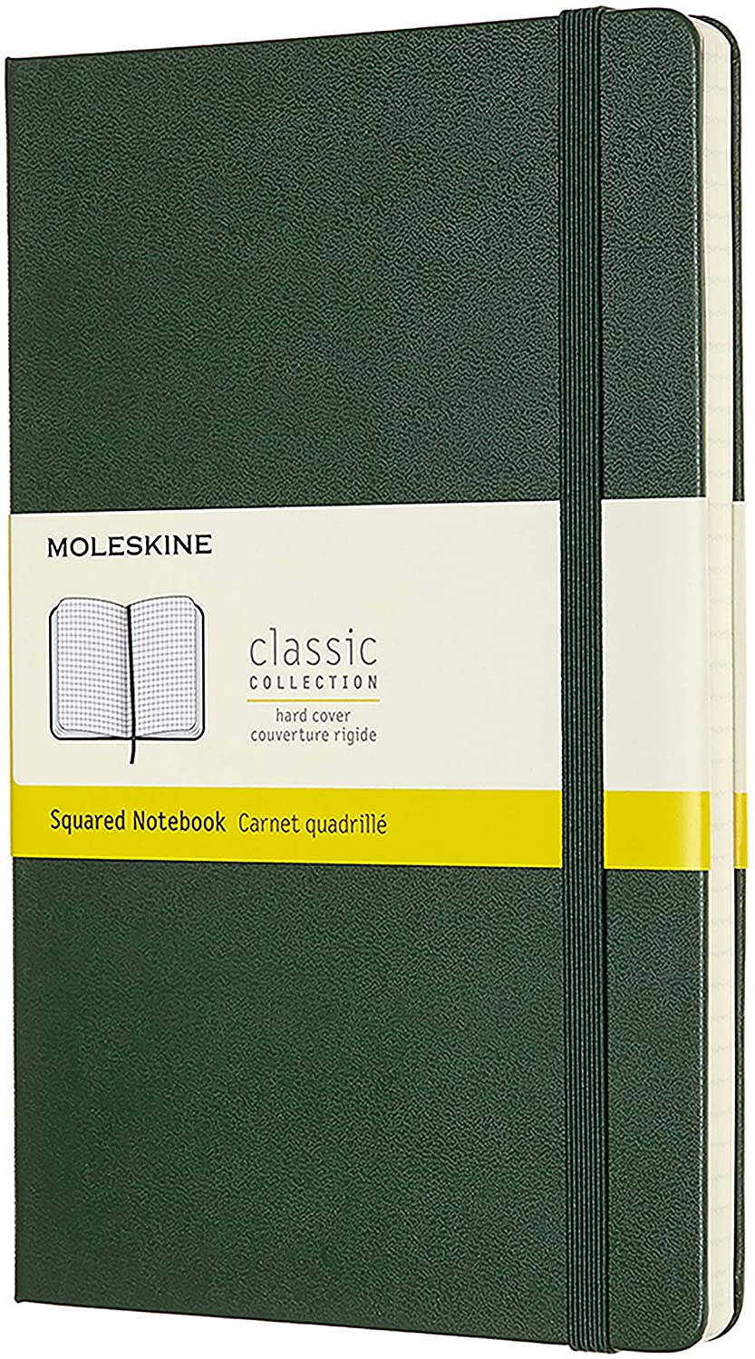 Moleskine Classic Large, Hard Cover, Squared Myrtle Green Moleskine