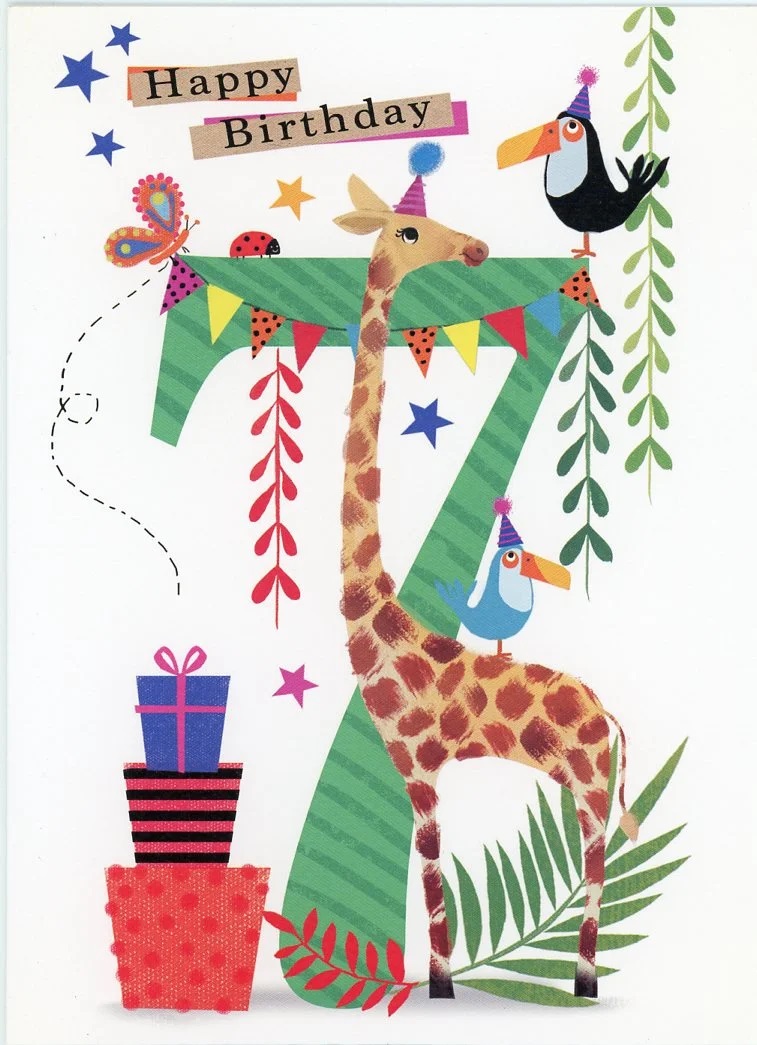 Felicitare Age 7 Giraffe Great British Card Company