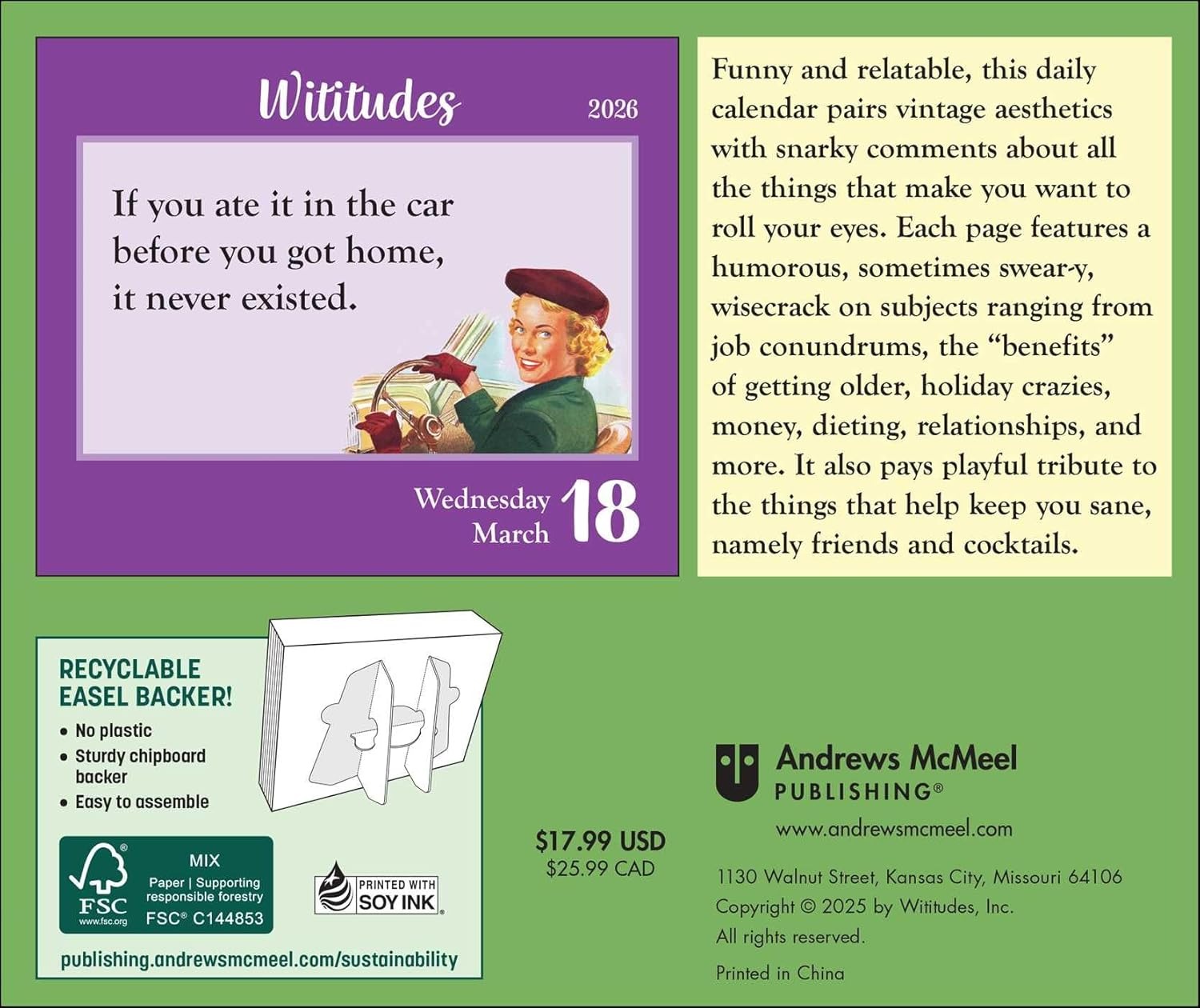 Calendar 2026 Wititudes (DaytoDay) Andrews McMeel Publishing