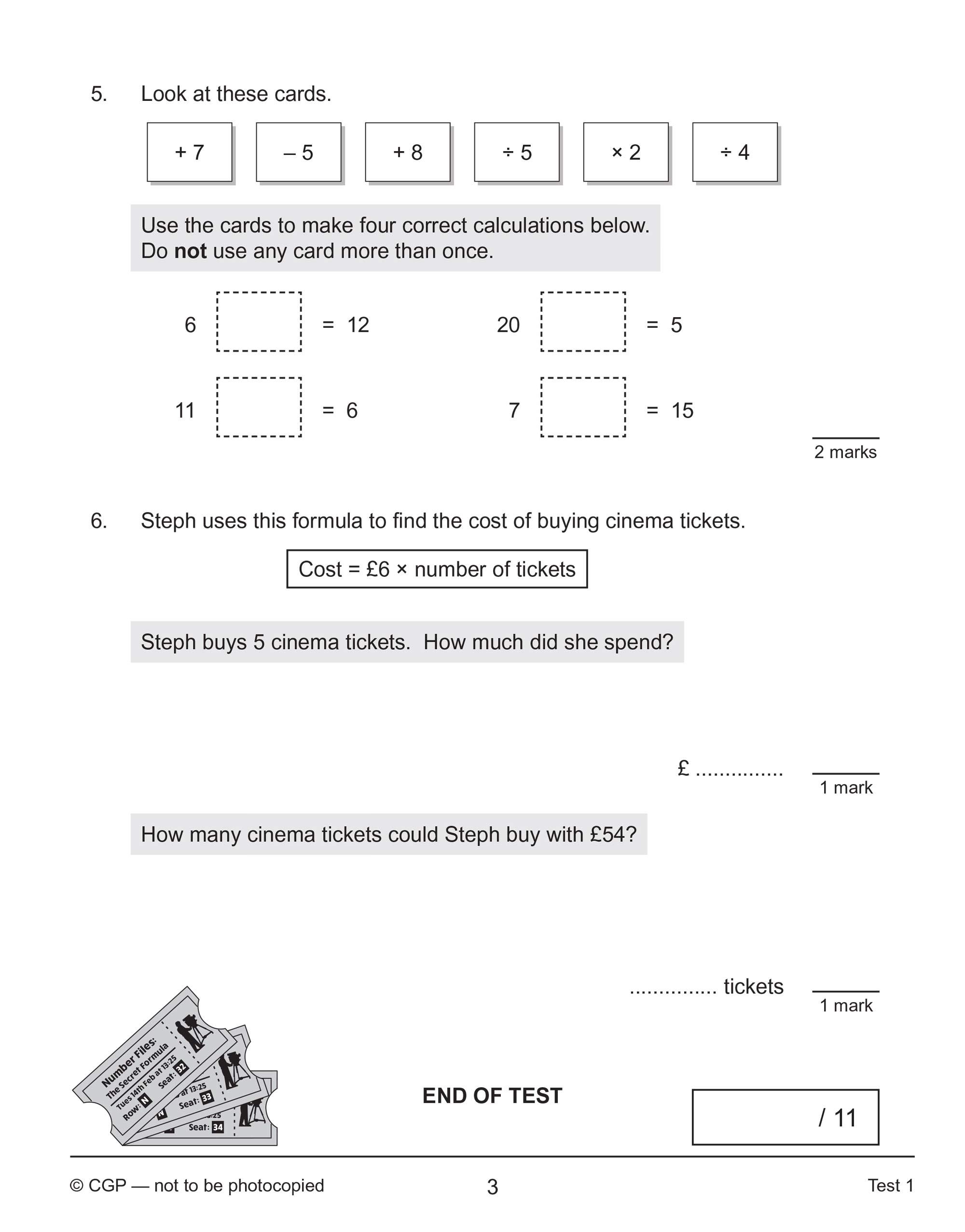 KS2 Maths SAT Buster 10Minute Tests Algebra