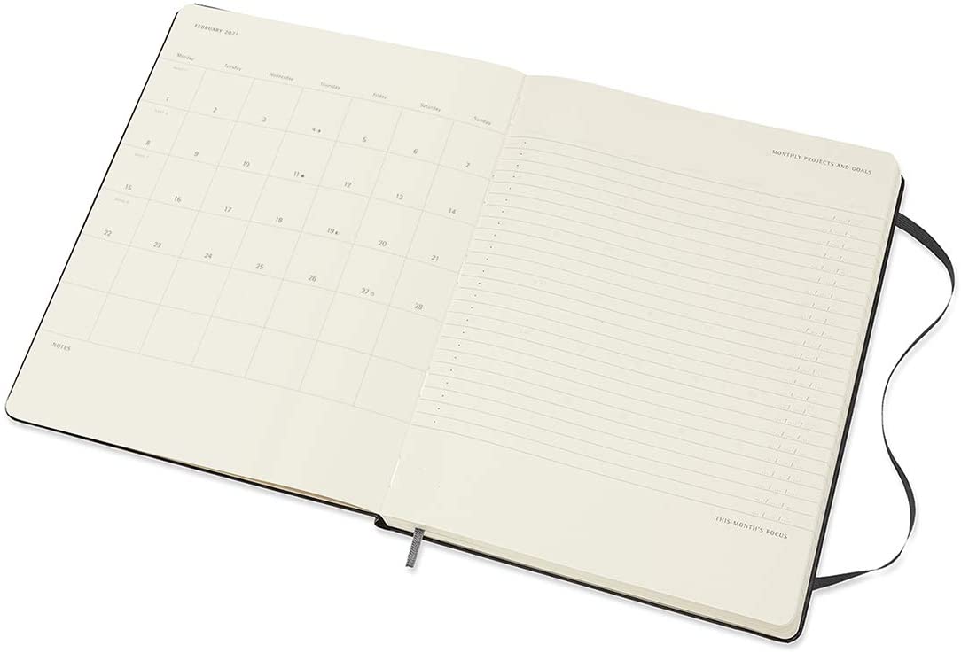 Agenda 2021 Moleskine 12Month PRO Weekly Vertical Planner Black
