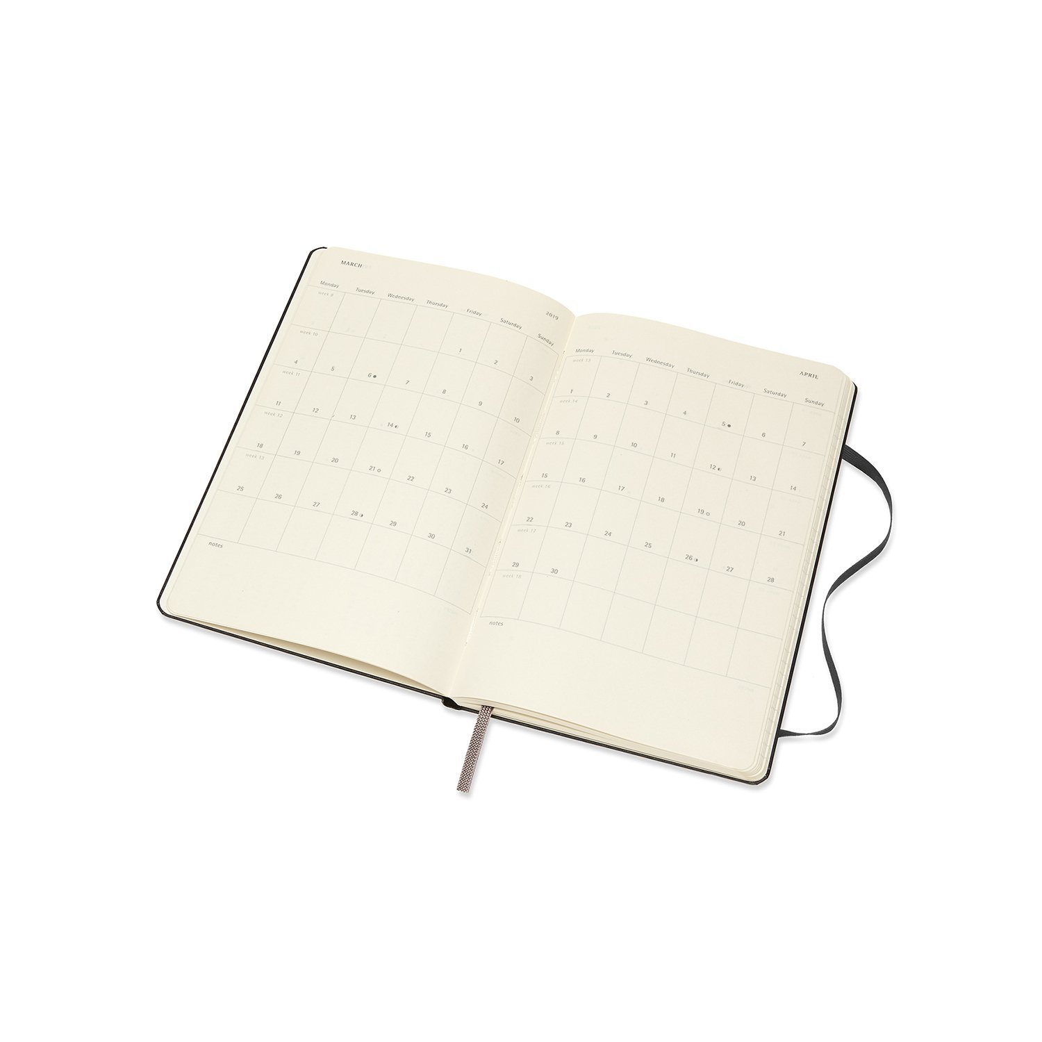 Agenda Moleskine Notebook Black Large Weekly Horizontal 18Month