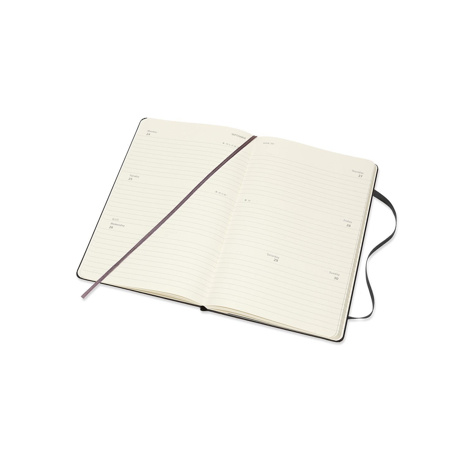 Agenda Moleskine Notebook Black Large Weekly Horizontal 18Month