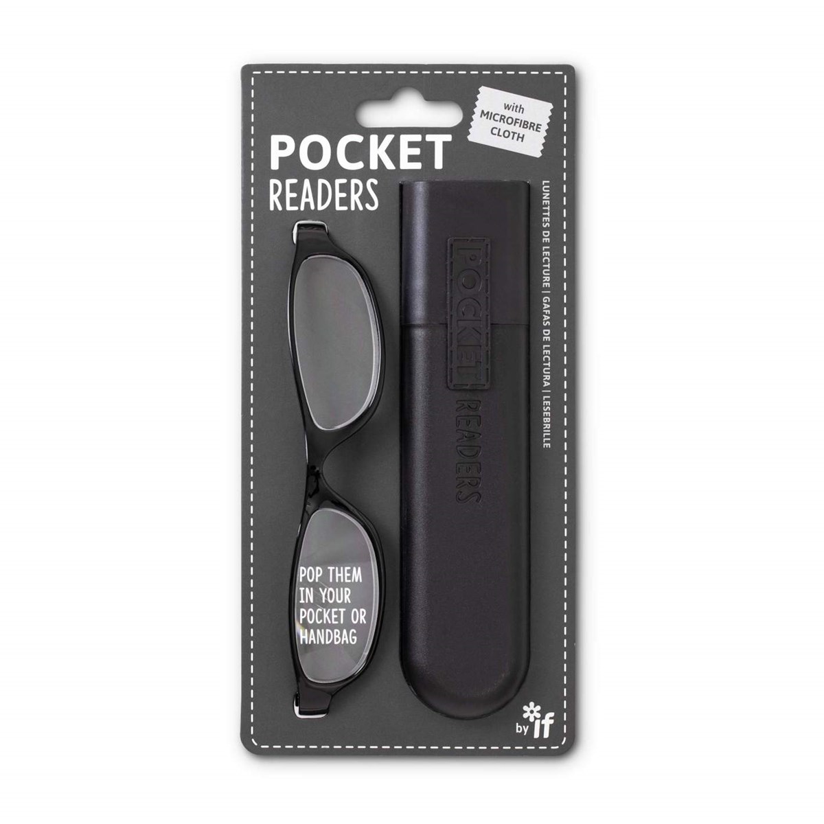 Set toc si ochelari Pocket Readers Black +1.5 If (That Company