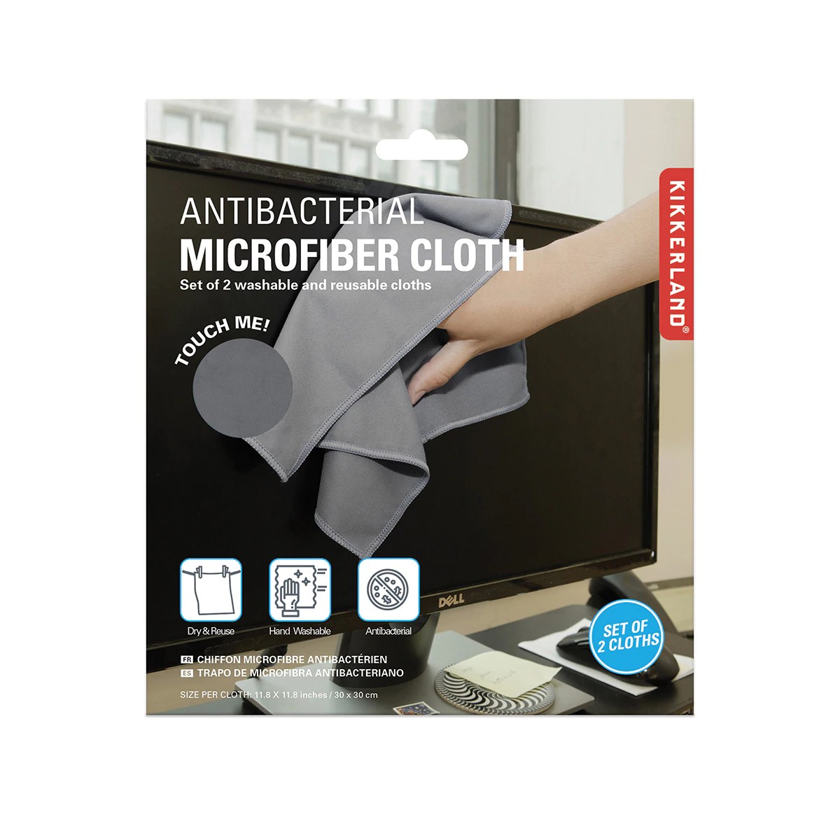 Set microfibra Antibacterial Microfiber Cloth, 2 bucati Kikkerland