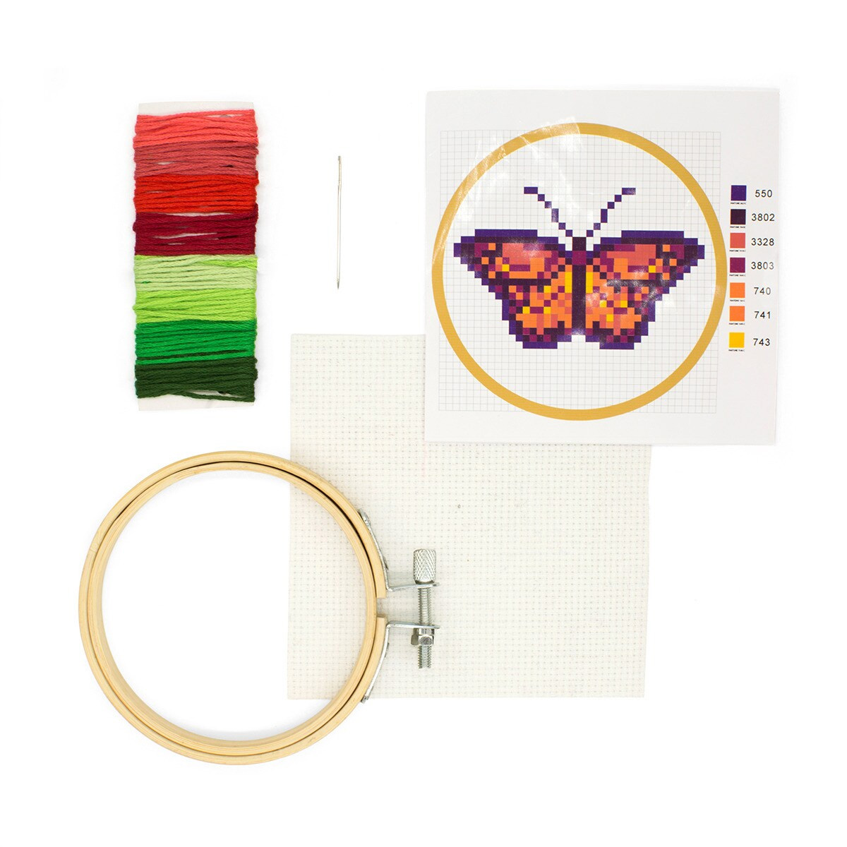 Kit goblen Mini Cross Stitch Embroidery Kit Butterfly Kikkerland