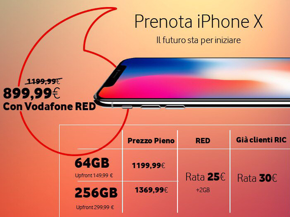 iPhone X con Vodafone costa 300 euro in meno DDay.it
