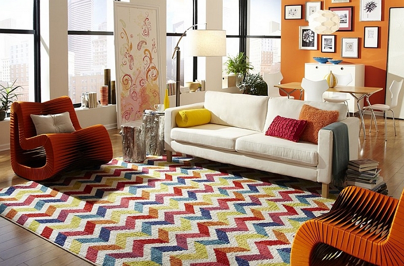 Chevron Pattern Ideas For Living Rooms Rugs, Drapes and Accent Pillows