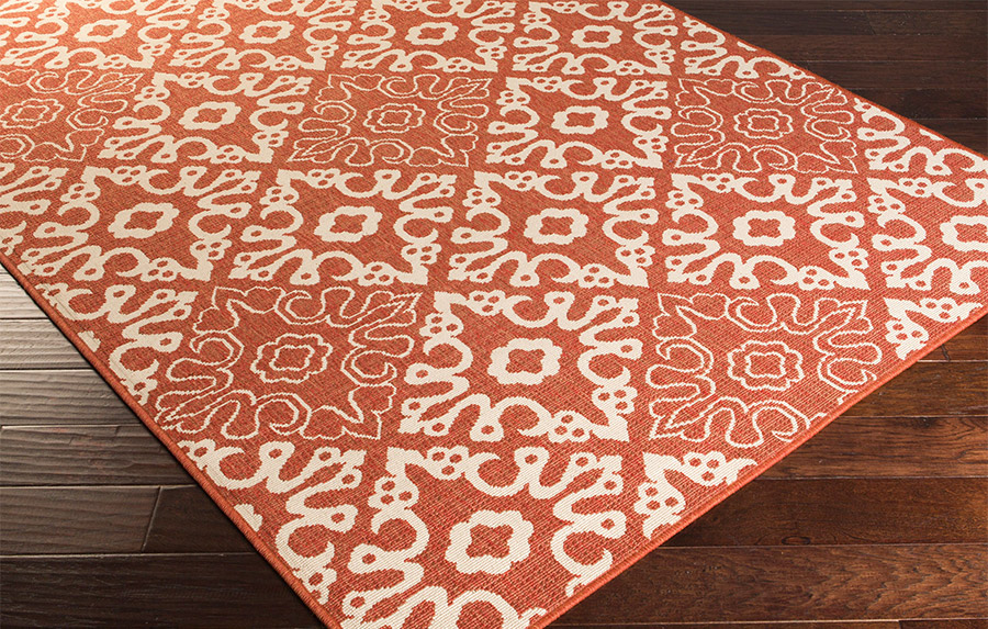 Rust Colored Patterned Rug Decoist