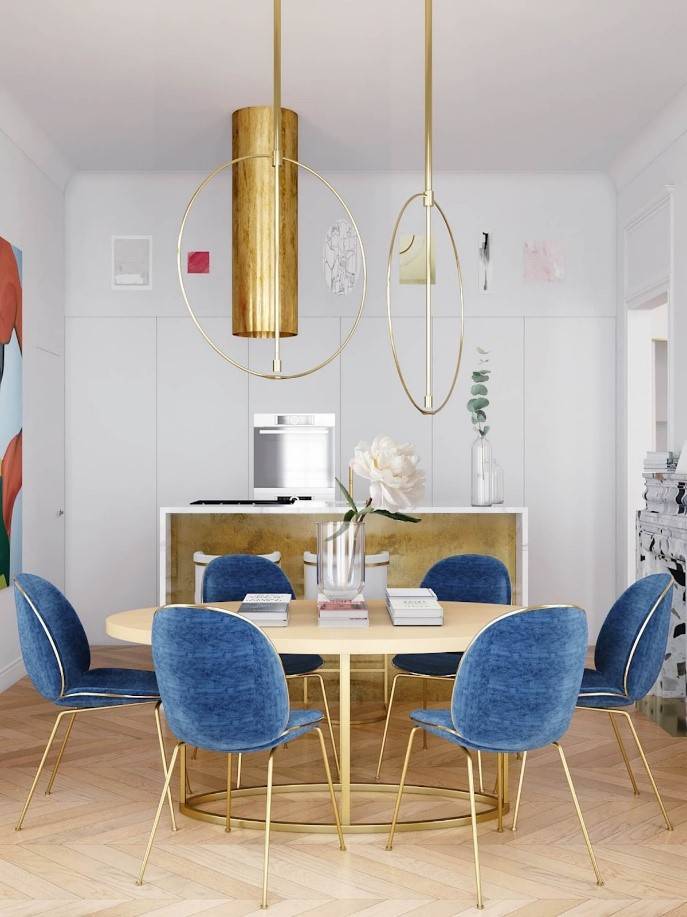 Brilliant! Bold And Blue Dining Room Inspirations Decoist