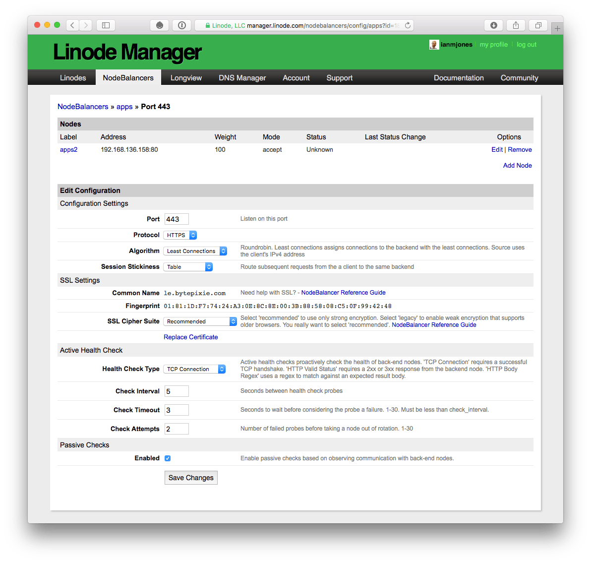Let's Encrypt HTTPS + Linode NodeBalancer