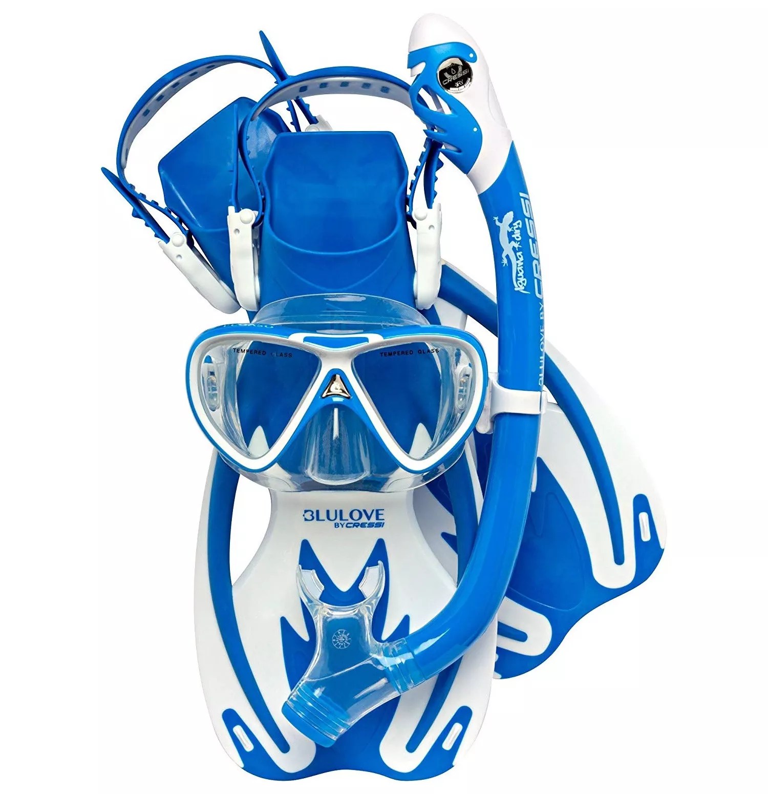 Kit Cressi Snorkeling Rocks Dry Azul Joven DEPORPRIVÉ