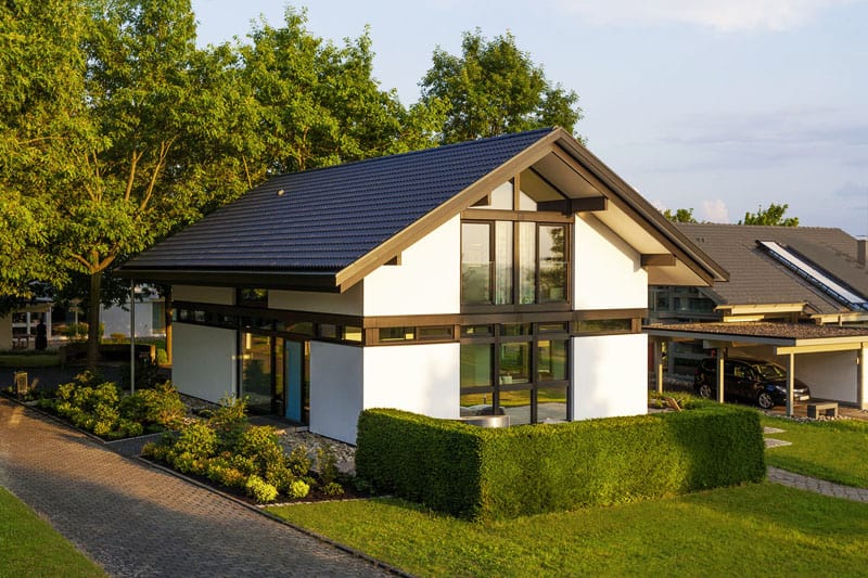 Modern Timber House With Glass Facade by Huf Haus, Germany