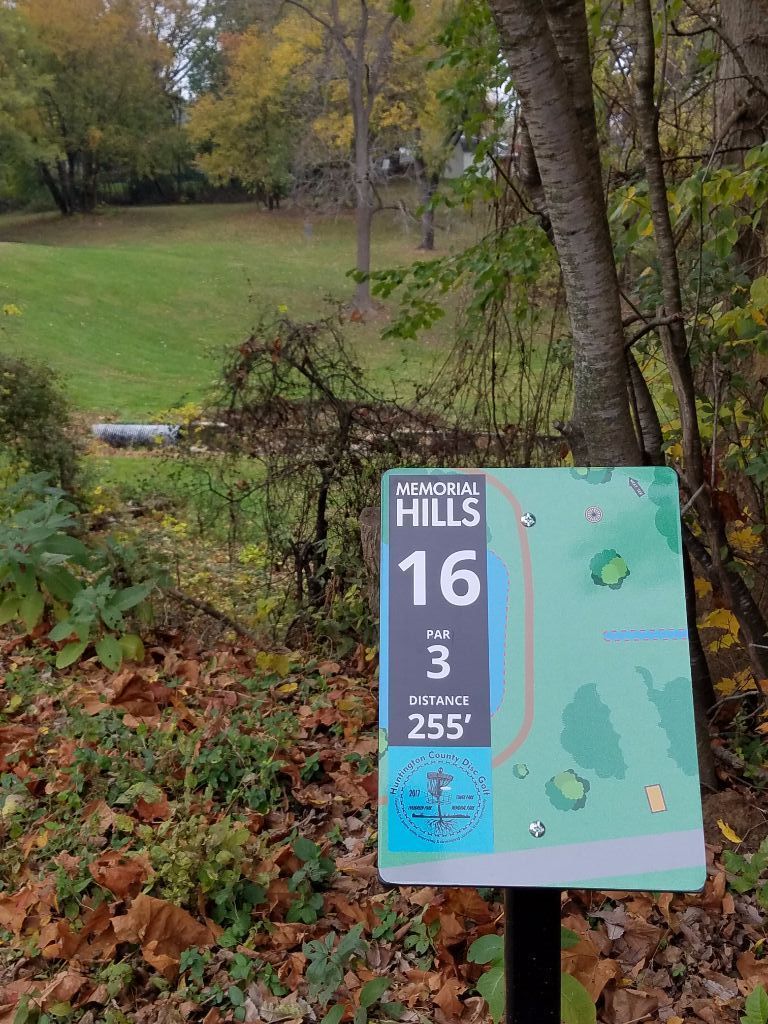 Hole 16 Tee Sign Disc Golf Course Review