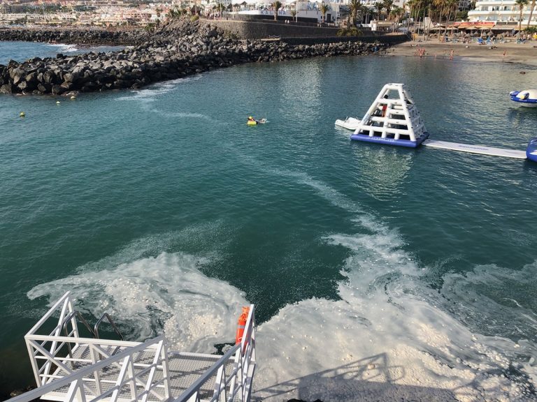 "Es una aberración" bañistas nadan junto a la porquería en una playa