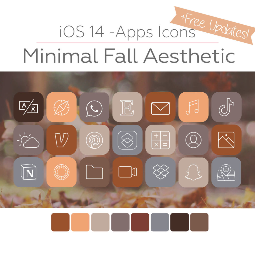 FallAutumn iOS Icons Aesthetic iPhone Home Screen