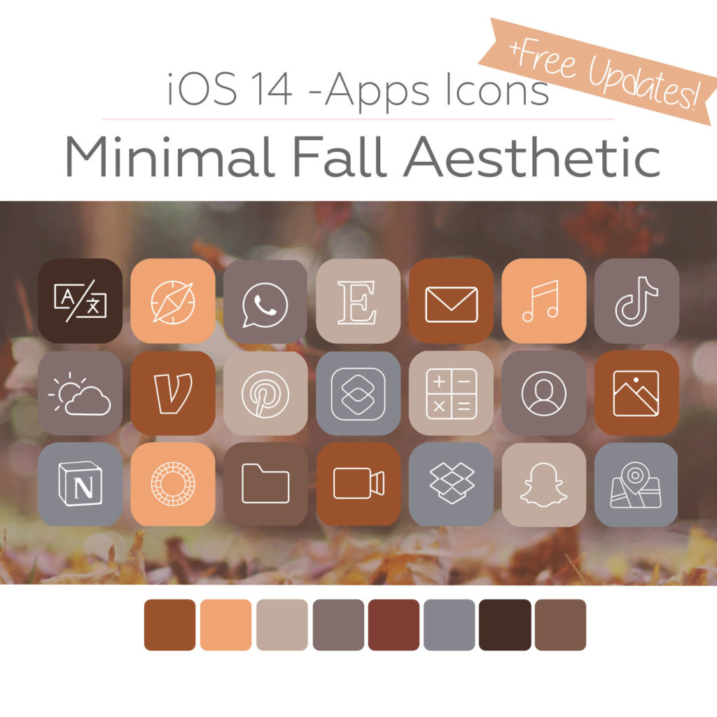 FallAutumn iOS Icons Aesthetic iPhone Home Screen • DigiSparkles