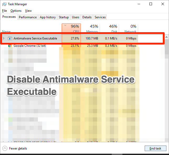 How to Disable Antimalware Service Executable High Usage?